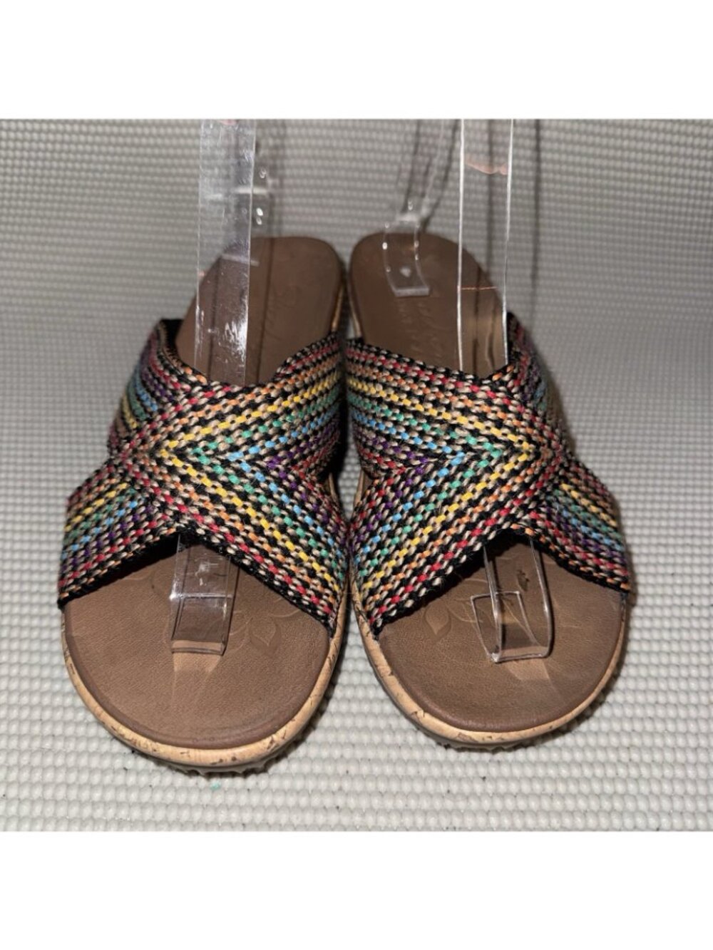 Skechers Cali Beverlee Criss Cross Rainbow Pride Wedge Sandals Women’s Size 6 - Picture 2 of 9